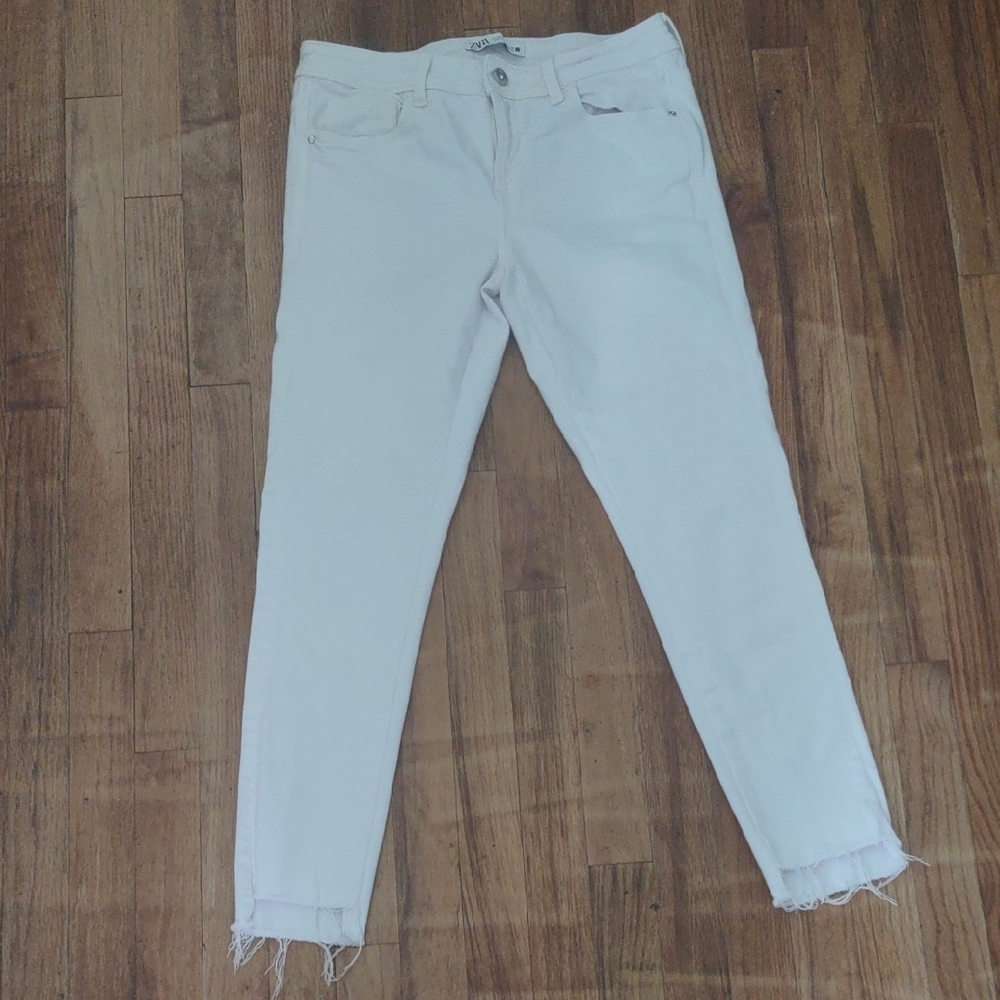 Zara Crisp White Denim Jeans - Size 8 - Picture 5 of 6